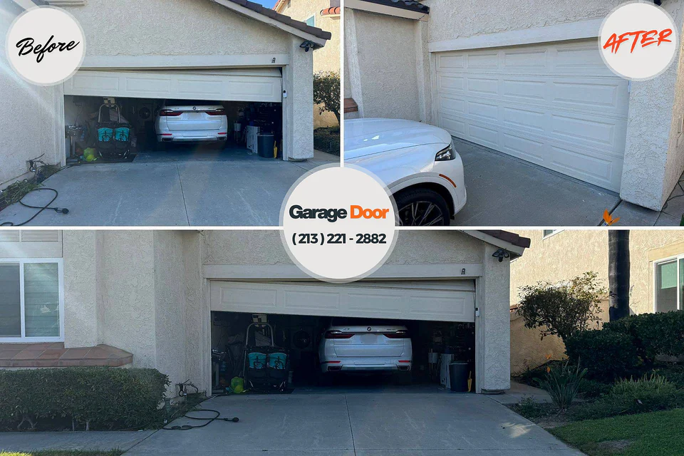 Before and after: garage door repair Crescent City, FL